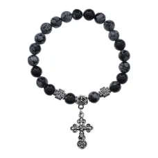 Браслет Спаси и сохрани с натамнем Обсидиан BSVE3-14