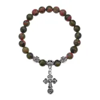 Браслет Спаси и сохрани с натамнем Унакит BSVE3-20