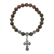 Браслет Спаси и сохрани с натамнем Унакит BSVE3-20