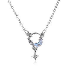 Кулон Звезда и месяц на цепочке, 2,5х1см BJK426