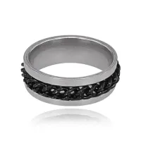 Кольцо-спиннер Цепь, цвет черный, размер 9 KL464-B-09