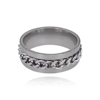 Кольцо-спиннер Цепь, цвет серебряный, размер 7 KL464-S-07