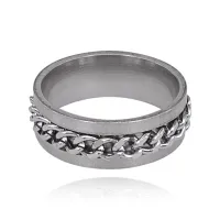 Кольцо-спиннер Цепь, цвет серебряный, размер 10 KL464-S-10