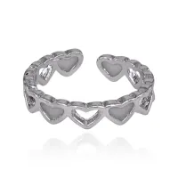 Светящееся в темноте безразмерное кольцо Сердце, цвет бирюзовый KL469-01