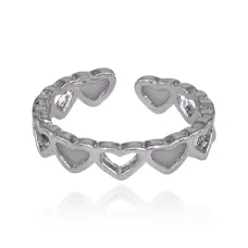 Светящееся в темноте безразмерное кольцо Сердце, цвет бирюзовый KL469-01