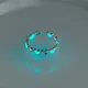 Светящееся в темноте безразмерное кольцо Сердце, цвет бирюзовый KL469-01