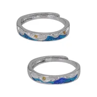 Парные безразмерные кольца Волны и море, 5мм KL522