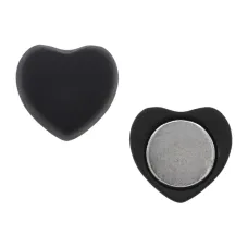 Зажим для платка Сердце на магнитах, 15х15мм, цвет чёрный ZP002-01
