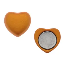 Зажим для платка Сердце на магнитах, 15х15мм, цвет оранжевый ZP002-03