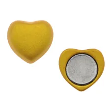 Зажим для платка Сердце на магнитах, 15х15мм, цвет жёлтый ZP002-04