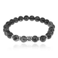 Браслет Знаки Зодиака - Рак с натамнем Лабрадор 8мм BSZE01-16