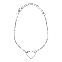 Браслет Сердце, 25 см, цвет серебряный BS712-02