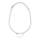 Браслет Сердце, 25 см, цвет серебряный BS712-02