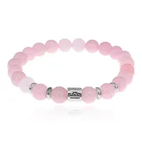 Браслет Знаки Зодиака - Весы с синт. Розовый кварц 8мм BSZE01-19