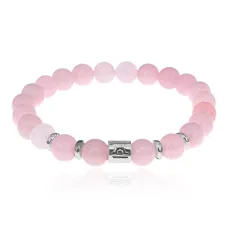 Браслет Знаки Зодиака - Весы с синт. Розовый кварц 8мм BSZE01-19