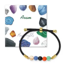 Браслет с агатом на черном шнуре BSF1-03