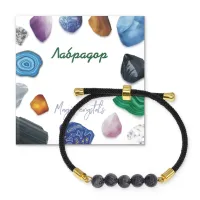 Браслет с Лабрадором на черном шнуре BSF1-11