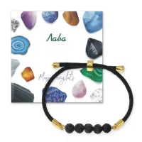 Браслет с Лавой на черном шнуре BSF1-12