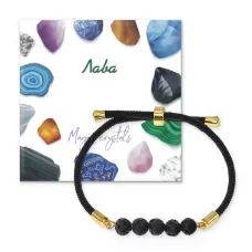 Браслет с Лавой на черном шнуре BSF1-12