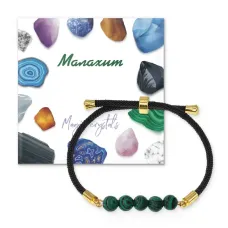 Браслет с Малахитом на черном шнуре BSF1-15