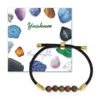 Браслет с Унакитом на черном шнуре BSF1-21