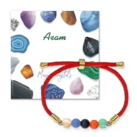 Браслет с агатом на красном шнуре BSF2-03