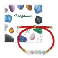 Браслет с Амазонитом на красном шнуре BSF2-04