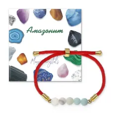 Браслет с Амазонитом на красном шнуре BSF2-04