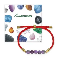 Браслет с аметистом на красном шнуре BSF2-05