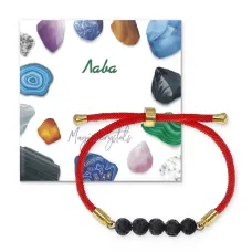 Браслет с Лавой на красном шнуре BSF2-12