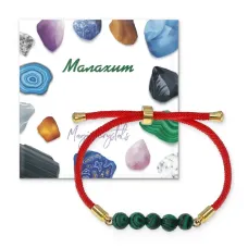 Браслет с Малахитом на красном шнуре BSF2-15