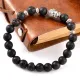 Браслет Будда, натуральный камень лава, 8мм BJBS-026