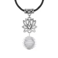 Амулет Лотос с нат.камнем Кахолонг MKA-4001-03