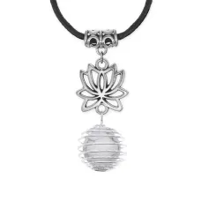 Амулет Лотос с нат.камнем Кахолонг MKA-4001-03