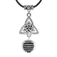 Амулет Трикветр с нат.камнем Лава MKA-4002-05