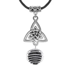 Амулет Трикветр с нат.камнем Лава MKA-4002-05