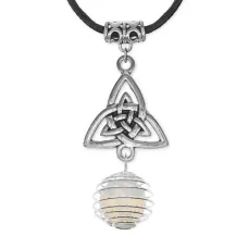 Амулет Трикветр с синт.камнем Лунный камень MKA-4002-07