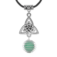Амулет Трикветр с нат.камнем Нефрит MKA-4002-10