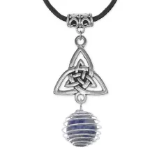 Амулет Трикветр с нат.камнем Содалит MKA-4002-15