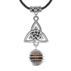 Амулет Трикветр с нат.камнем Тигровый глаз MKA-4002-16