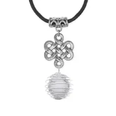 Амулет Бесконечный узел с нат.камнем Кахолонг MKA-4003-03