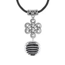 Амулет Бесконечный узел с нат.камнем Лава MKA-4003-05