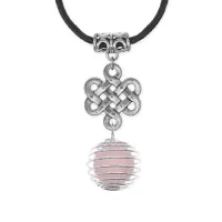 Амулет Бесконечный узел с нат.камнем Розовый кварц MKA-4003-12