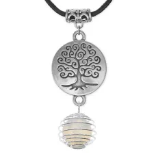 Амулет Дерево жизни с синт.камнем Лунный камень MKA-4004-07