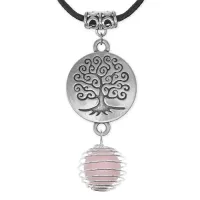 Амулет Дерево жизни с нат.камнем Розовый кварц MKA-4004-12