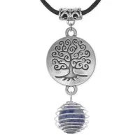 Амулет Дерево жизни с нат.камнем Содалит MKA-4004-15