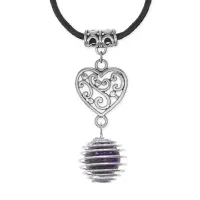 Амулет Сердце с нат.камнем Аметист MKA-4005-01