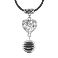 Амулет Сердце с нат.камнем Змеевик MKA-4005-02