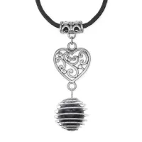 Амулет Сердце с нат.камнем Лабрадор MKA-4005-04