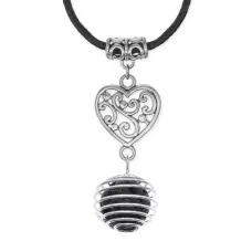 Амулет Сердце с нат.камнем Лава MKA-4005-05